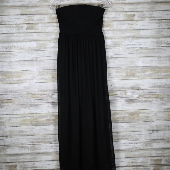 Honey and Rosie Black Tube Top Maxi Dress sz Sm - Picture 2 of 7